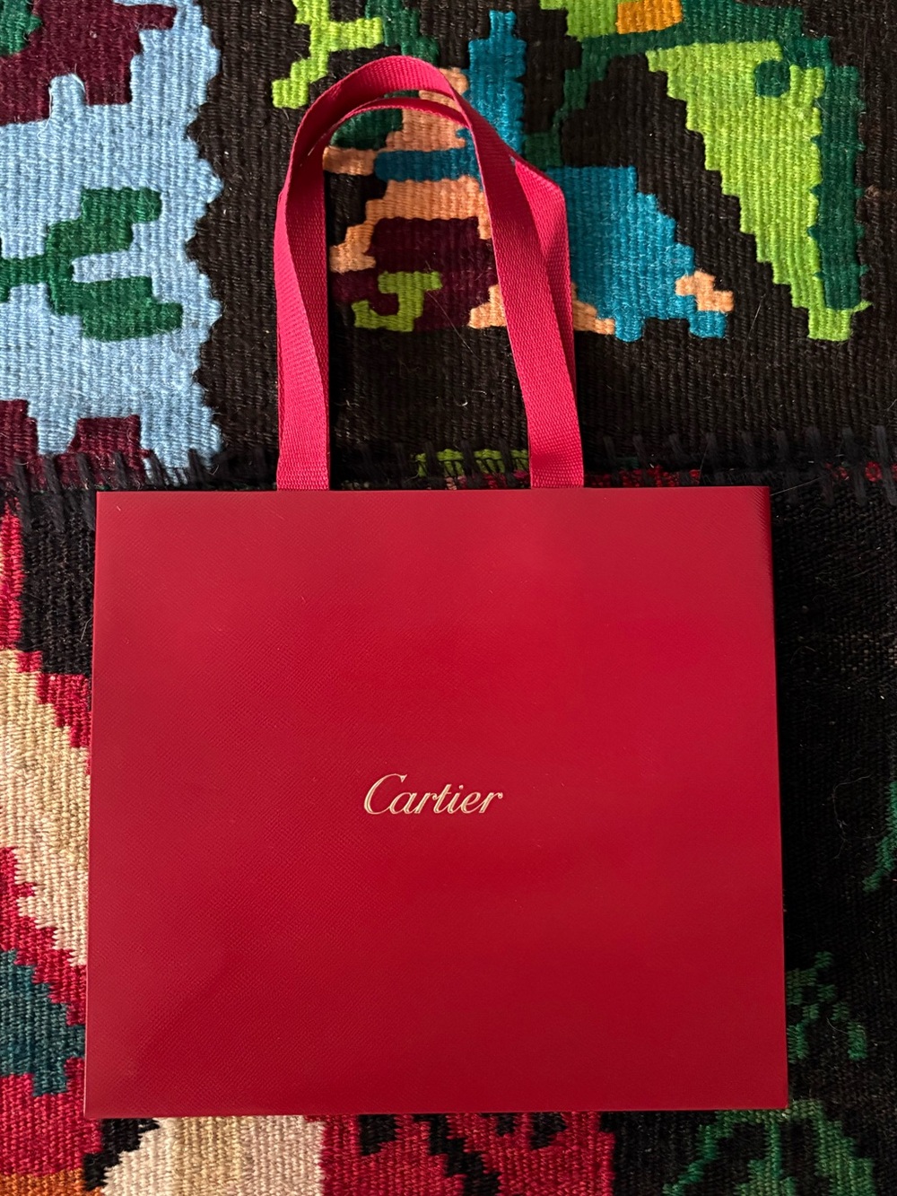Cartier Red Ribbon-Handled Gift Tote